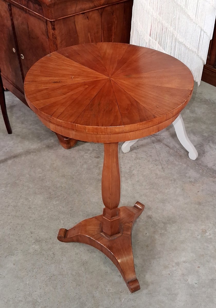 Guéridon d'époque Biedermeier en bois clair – XIXe siècle  -photo-2