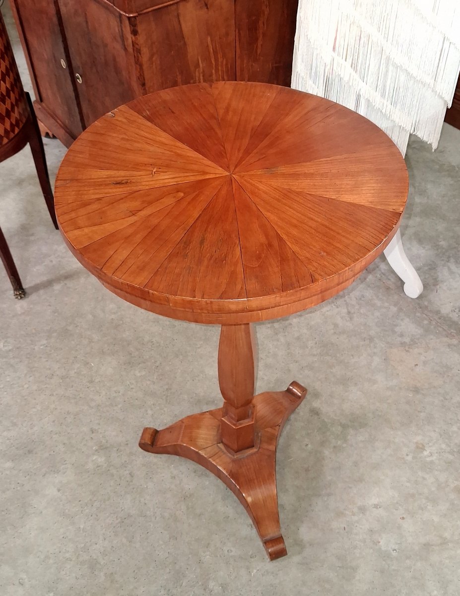 Guéridon d'époque Biedermeier en bois clair – XIXe siècle  -photo-3