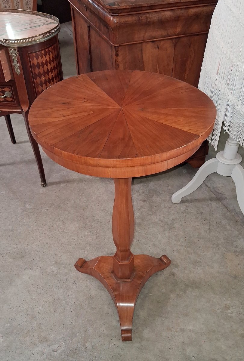 Guéridon d'époque Biedermeier en bois clair – XIXe siècle  -photo-4