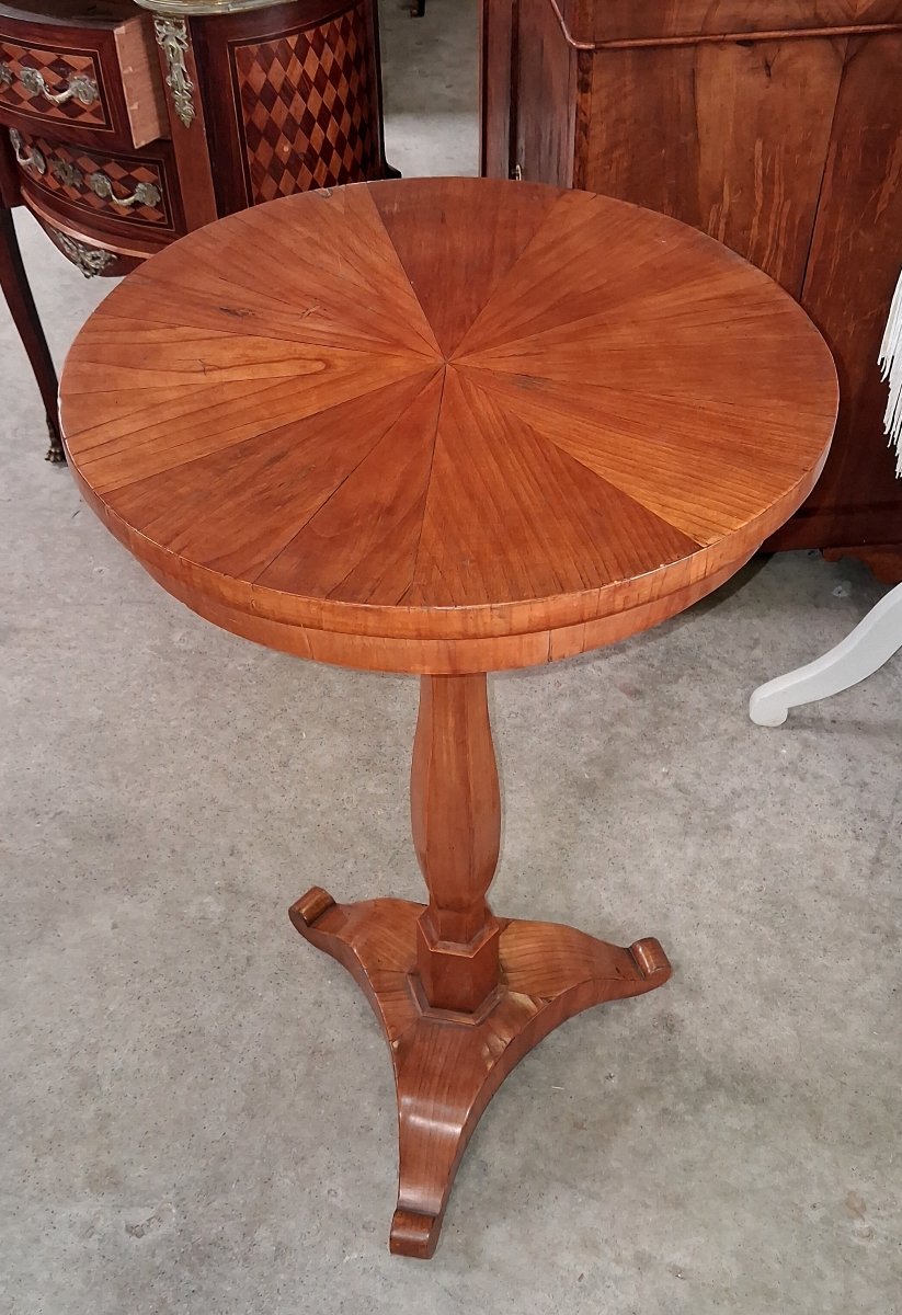 Guéridon d'époque Biedermeier en bois clair – XIXe siècle  -photo-2