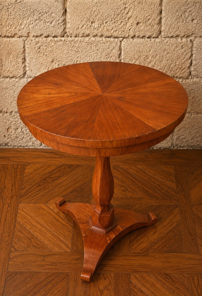 Guéridon d'époque Biedermeier en bois clair – XIXe siècle  