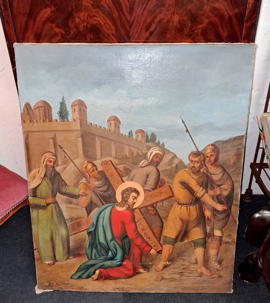Chemin de Croix – Jésus Tombe Sous la Croix (IIIe Station) époque XIXeme -photo-2