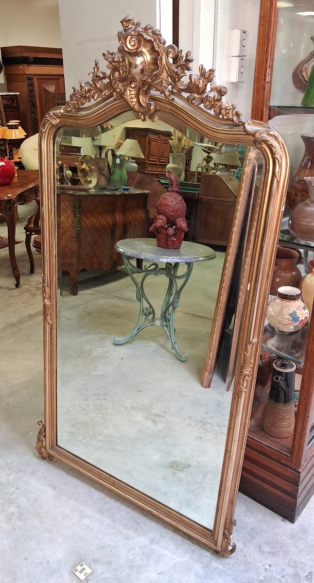 Grand miroir de cheminée de style Louis XV-photo-3