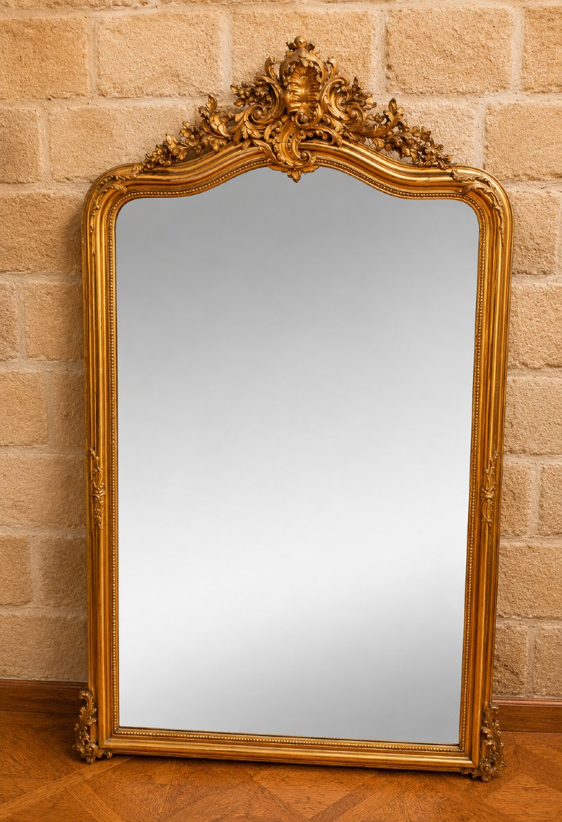 Grand miroir de cheminée de style Louis XV