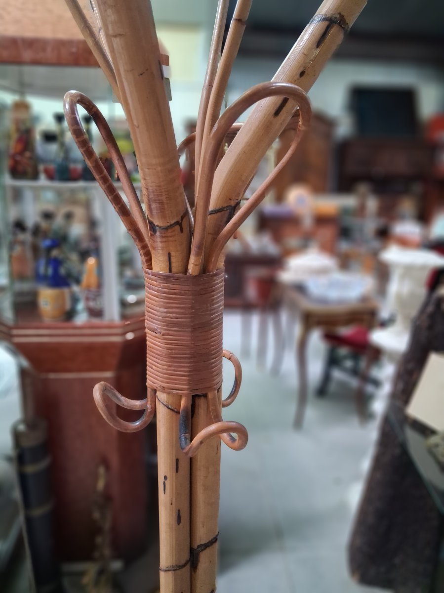 Bamboo And Rattan Parrot Coat Rack  -photo-2
