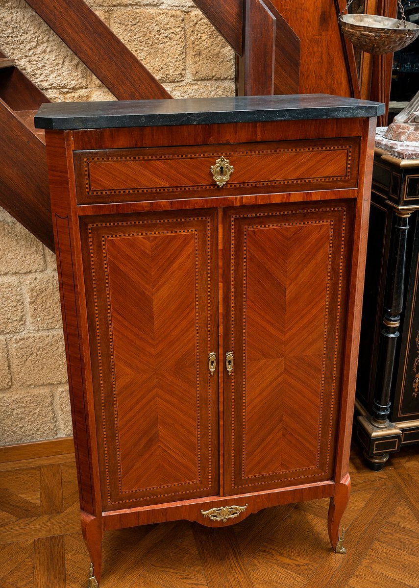 Louis XV-style Cabinet / Sideboard With Marquetry  -photo-2