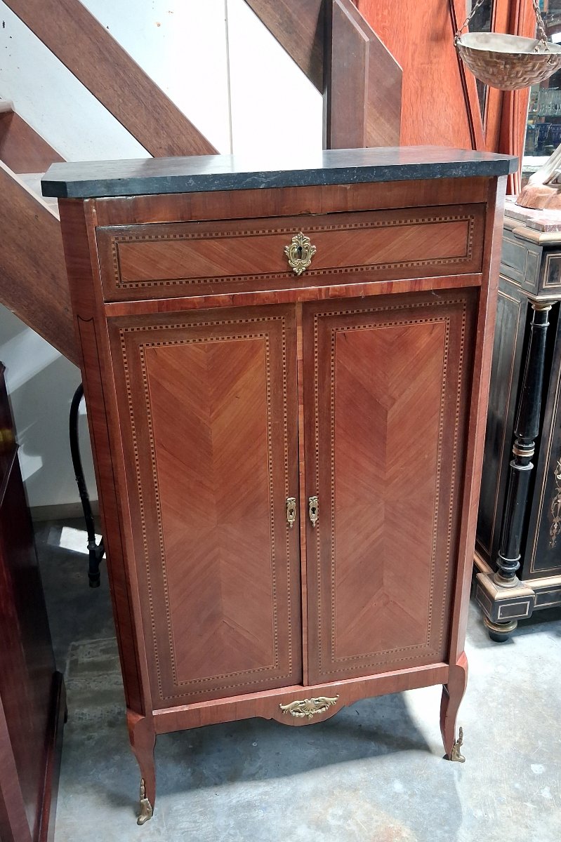 Louis XV-style Cabinet / Sideboard With Marquetry  -photo-3