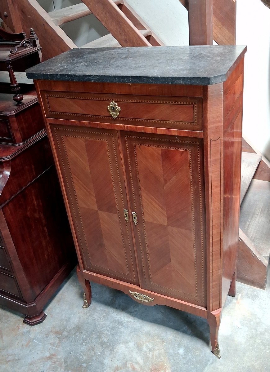 Louis XV-style Cabinet / Sideboard With Marquetry  -photo-2