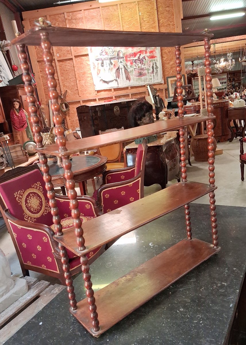 Mahogany Wall Or Display Shelf With Twisted Columns -photo-4