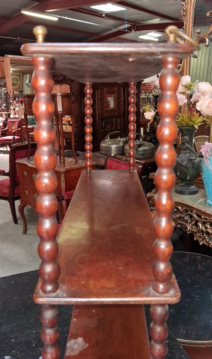 Mahogany Wall Or Display Shelf With Twisted Columns -photo-2