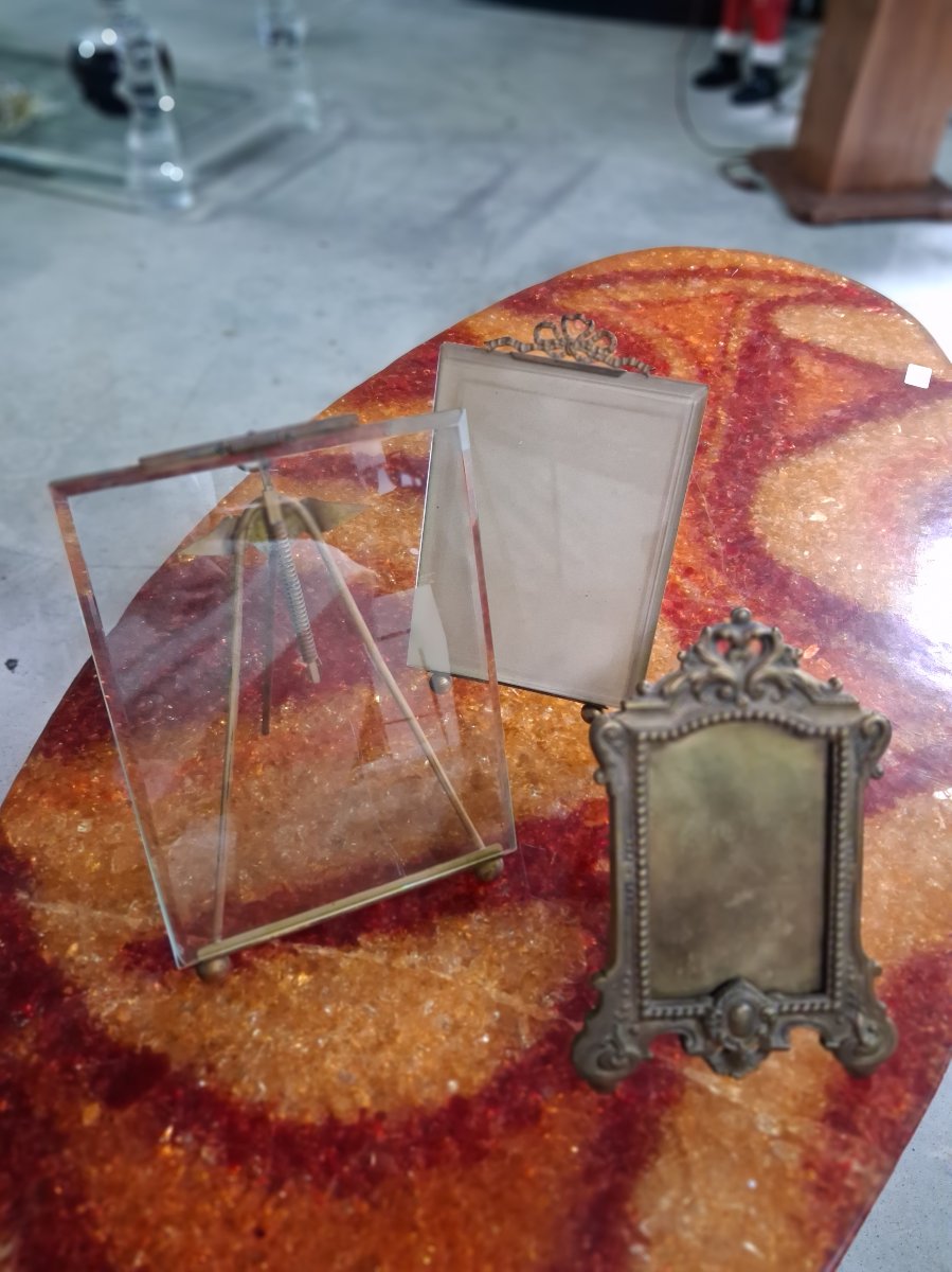 Set Of Three Gilt-bronze Picture Frames In The Louis XV And Art Deco Styles – 20th Century-photo-2
