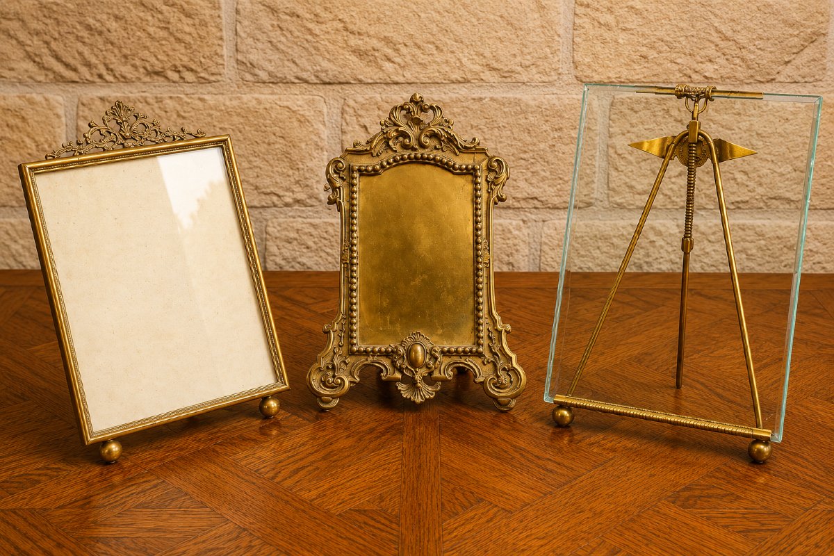 Set Of Three Gilt-bronze Picture Frames In The Louis XV And Art Deco Styles – 20th Century
