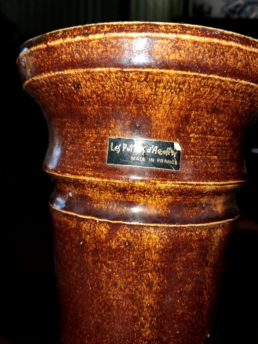 Large Glazed Stoneware Vase With Handles – Les Potiers d'Accolay -photo-2