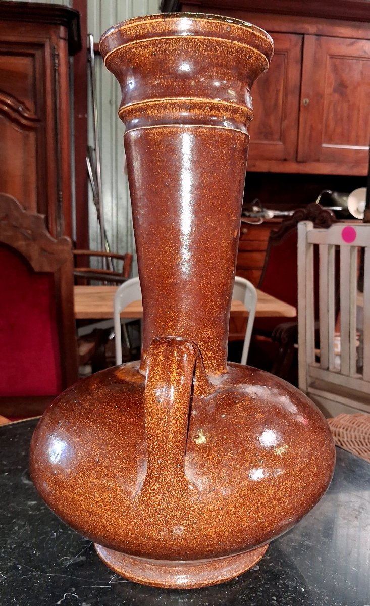 Large Glazed Stoneware Vase With Handles – Les Potiers d'Accolay -photo-2