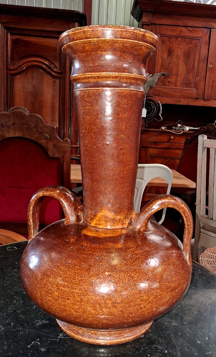 Large Glazed Stoneware Vase With Handles – Les Potiers d'Accolay -photo-3