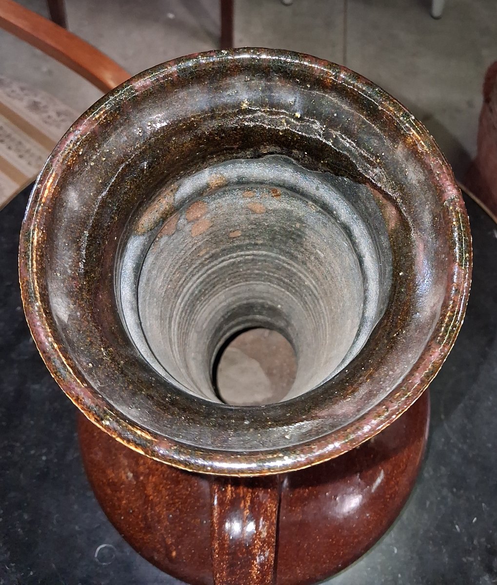 Large Glazed Stoneware Vase With Handles – Les Potiers d'Accolay -photo-4