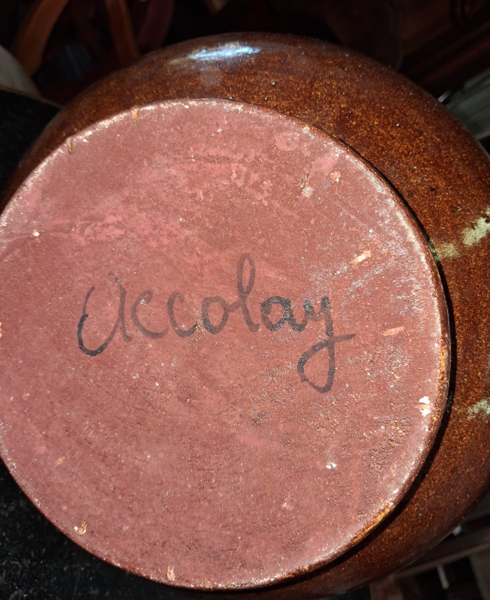 Large Glazed Stoneware Vase With Handles – Les Potiers d'Accolay -photo-5