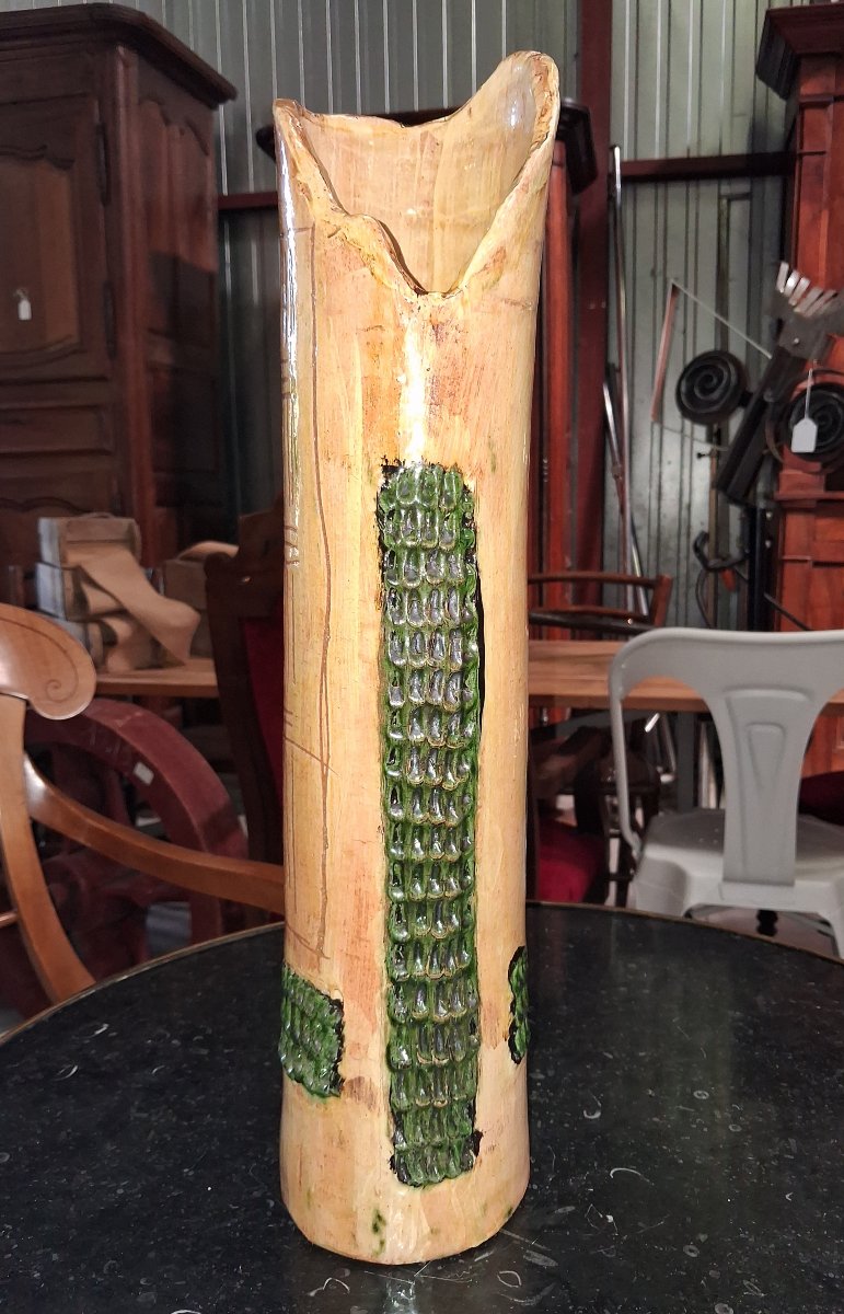 Grand vase en grès émaillé signé "Haut 49" – Travail d'atelier, vers 1950 -photo-2