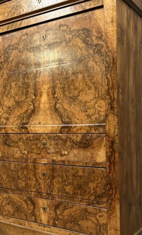 Walnut Burl Drop-leaf Desk – Louis-philippe Period, 19th Century -photo-2
