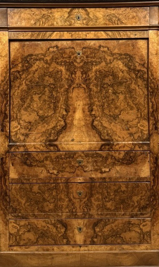 Walnut Burl Drop-leaf Desk – Louis-philippe Period, 19th Century -photo-4
