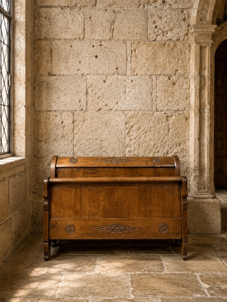 Lit de bateau en noyer sculpté – Époque Directoire, vers 1800 -photo-3
