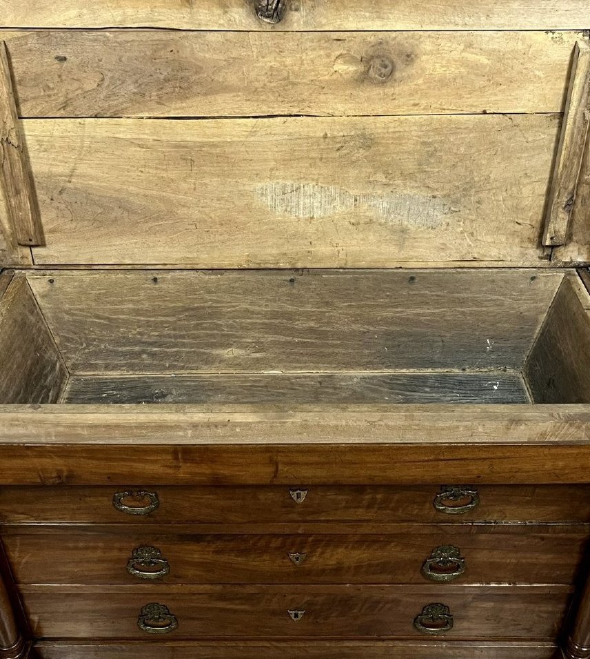 Walnut Column-style Kneading Chest – Empire Period, 19th Century-photo-3