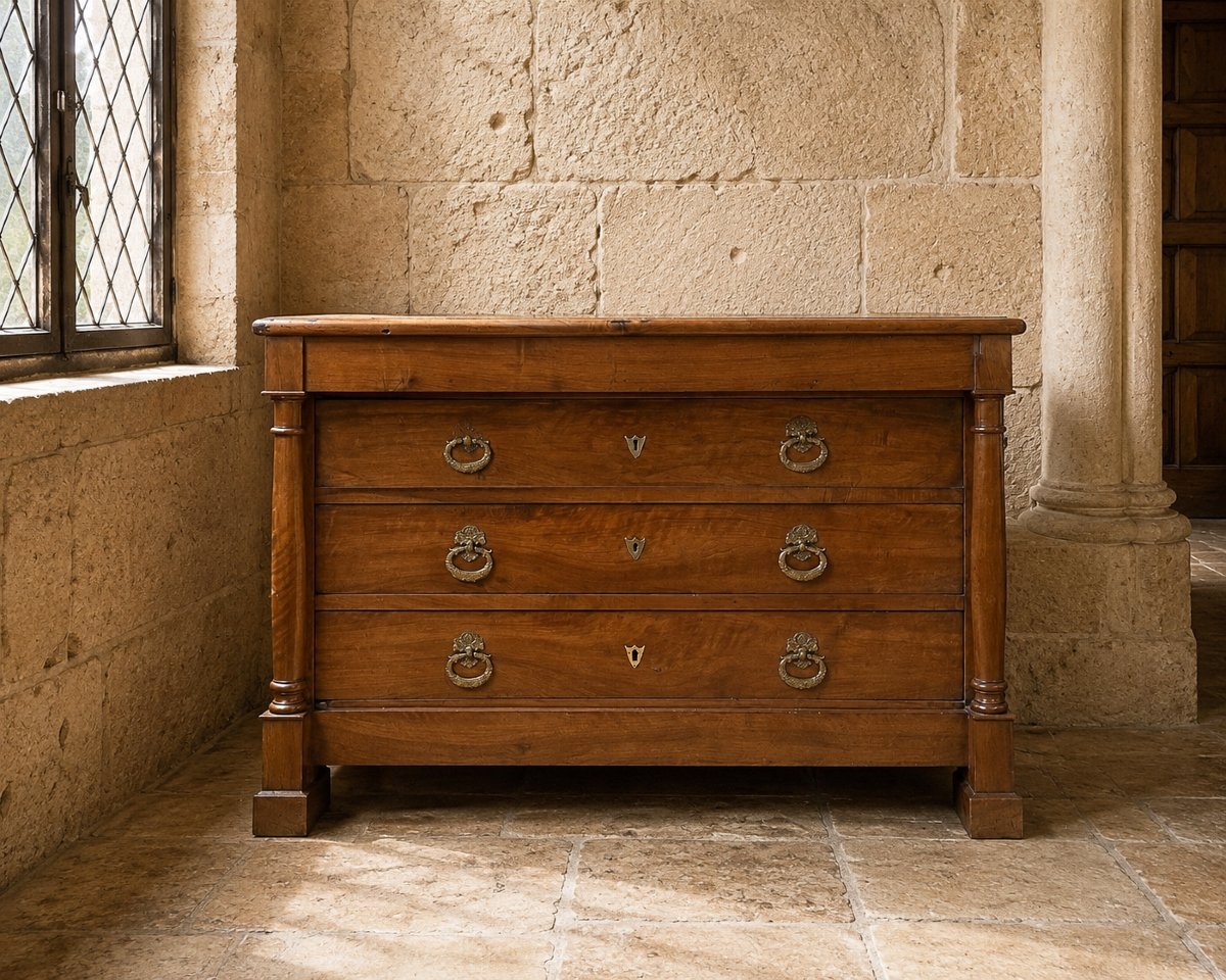 Walnut Column-style Kneading Chest – Empire Period, 19th Century