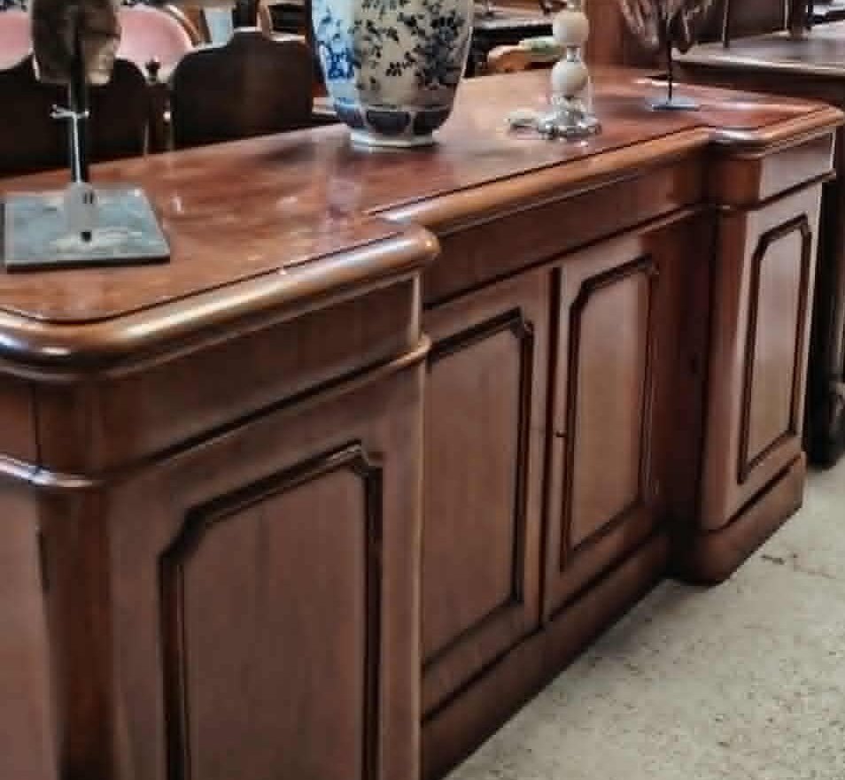 Grand buffet en enfilade d'appui en acajou– Époque XIXe siècle-photo-2