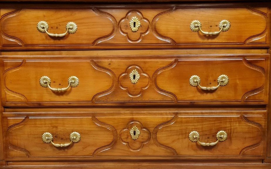 Louis XV-style Cherry Wood Chest Of Drawers – 18th Century-photo-2
