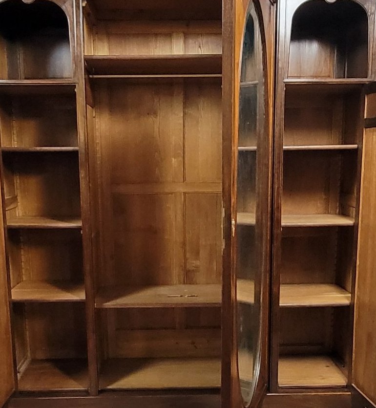 Armoire Art Déco en noyer et acajou estampillée L. Majorelle – Glace centrale biseautée -photo-4