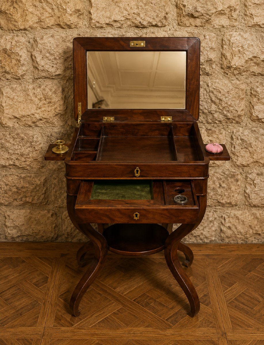 Mahogany Sewing Table – Charles X Period  -photo-2