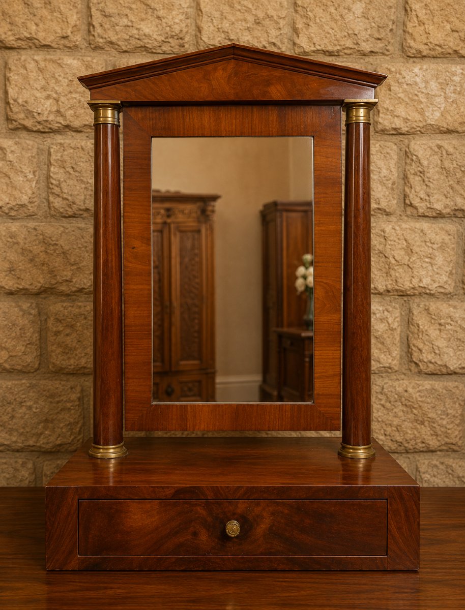 Mahogany Empire-style Dressing Table Mirror – 19th Century 