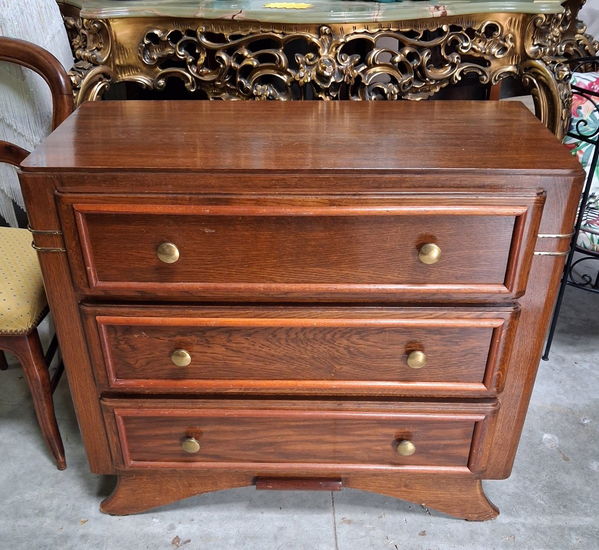 Art Deco-era Chest Of Drawers Made Of Mahogany And Stained Wood -photo-2