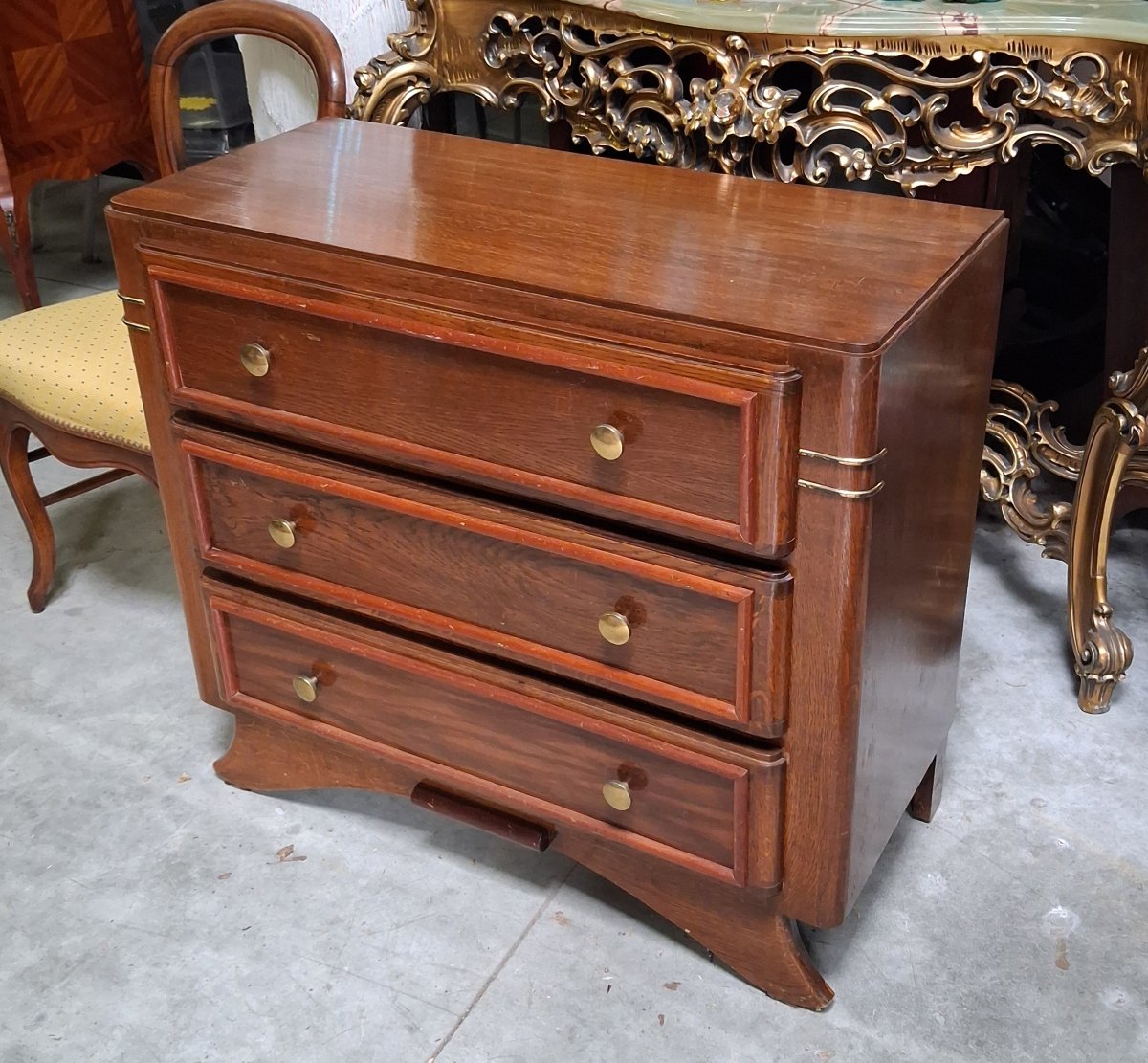 Art Deco-era Chest Of Drawers Made Of Mahogany And Stained Wood -photo-4
