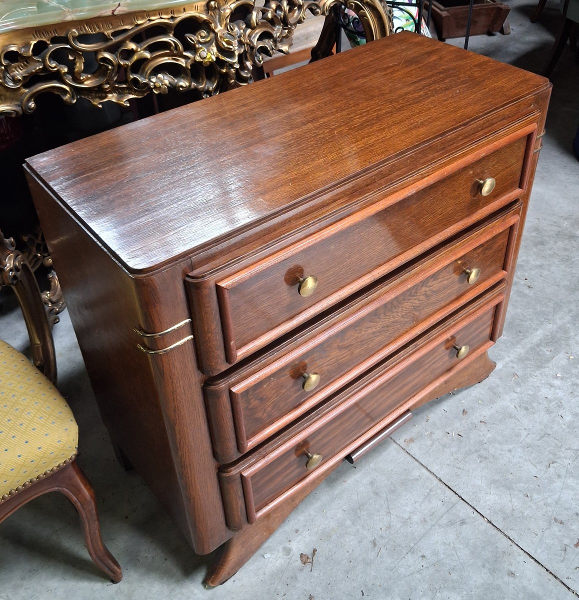 Art Deco-era Chest Of Drawers Made Of Mahogany And Stained Wood -photo-1