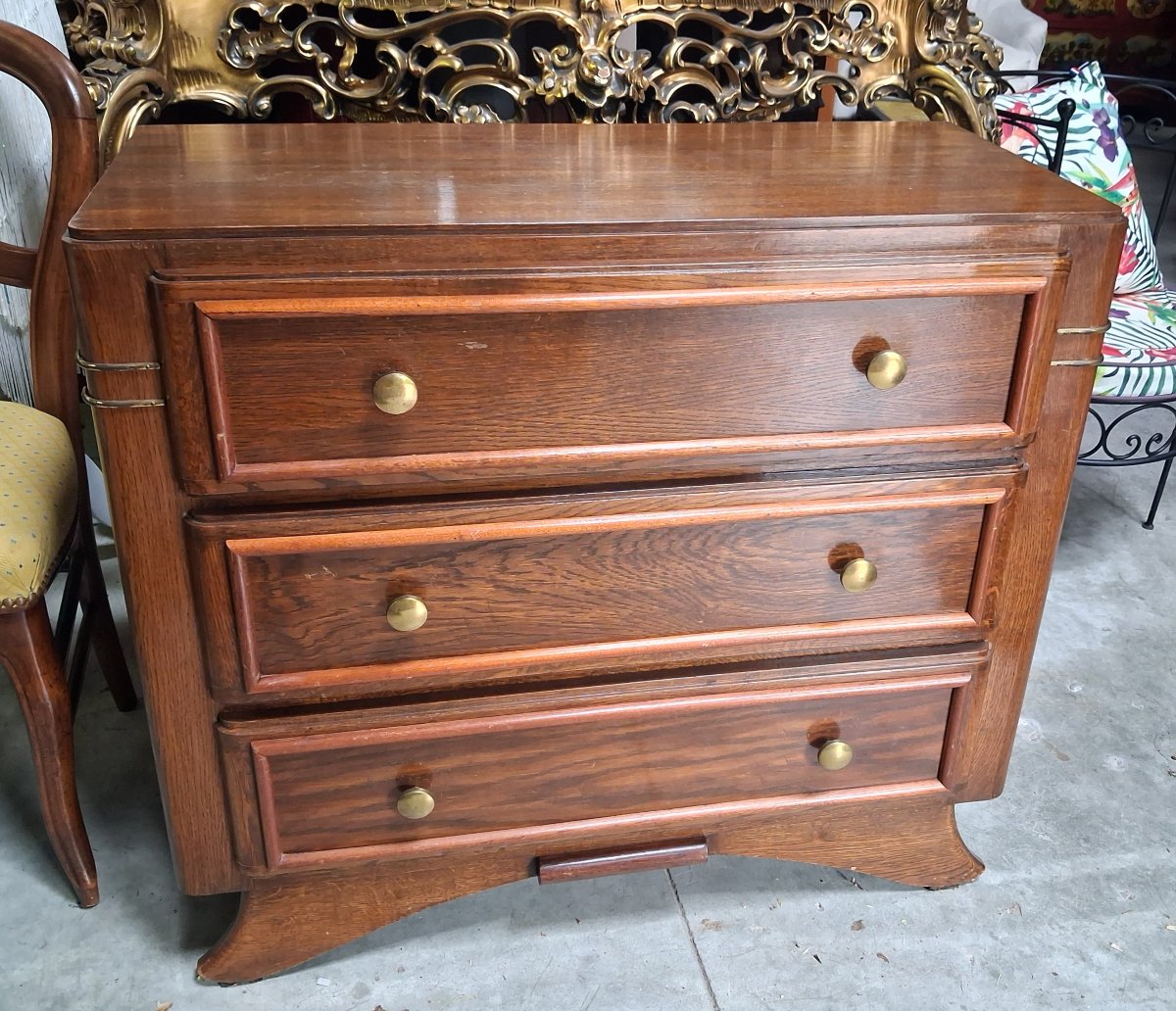 Art Deco-era Chest Of Drawers Made Of Mahogany And Stained Wood -photo-2