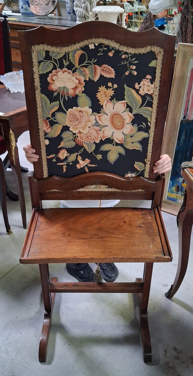 Napoleon III-style Fireplace Screen With A Mahogany Mantel Shelf-photo-2