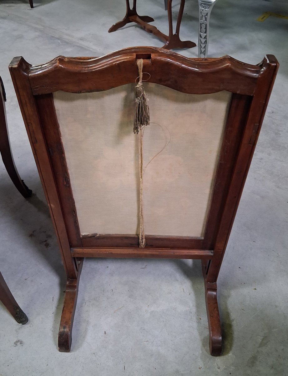 Napoleon III-style Fireplace Screen With A Mahogany Mantel Shelf-photo-2