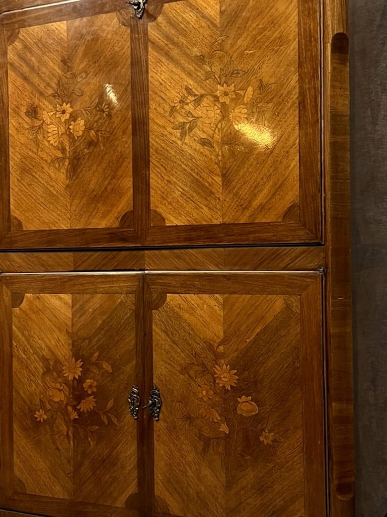 Louis XV-style Secretary Desk With A Drop-leaf Top And Marquetry -photo-3