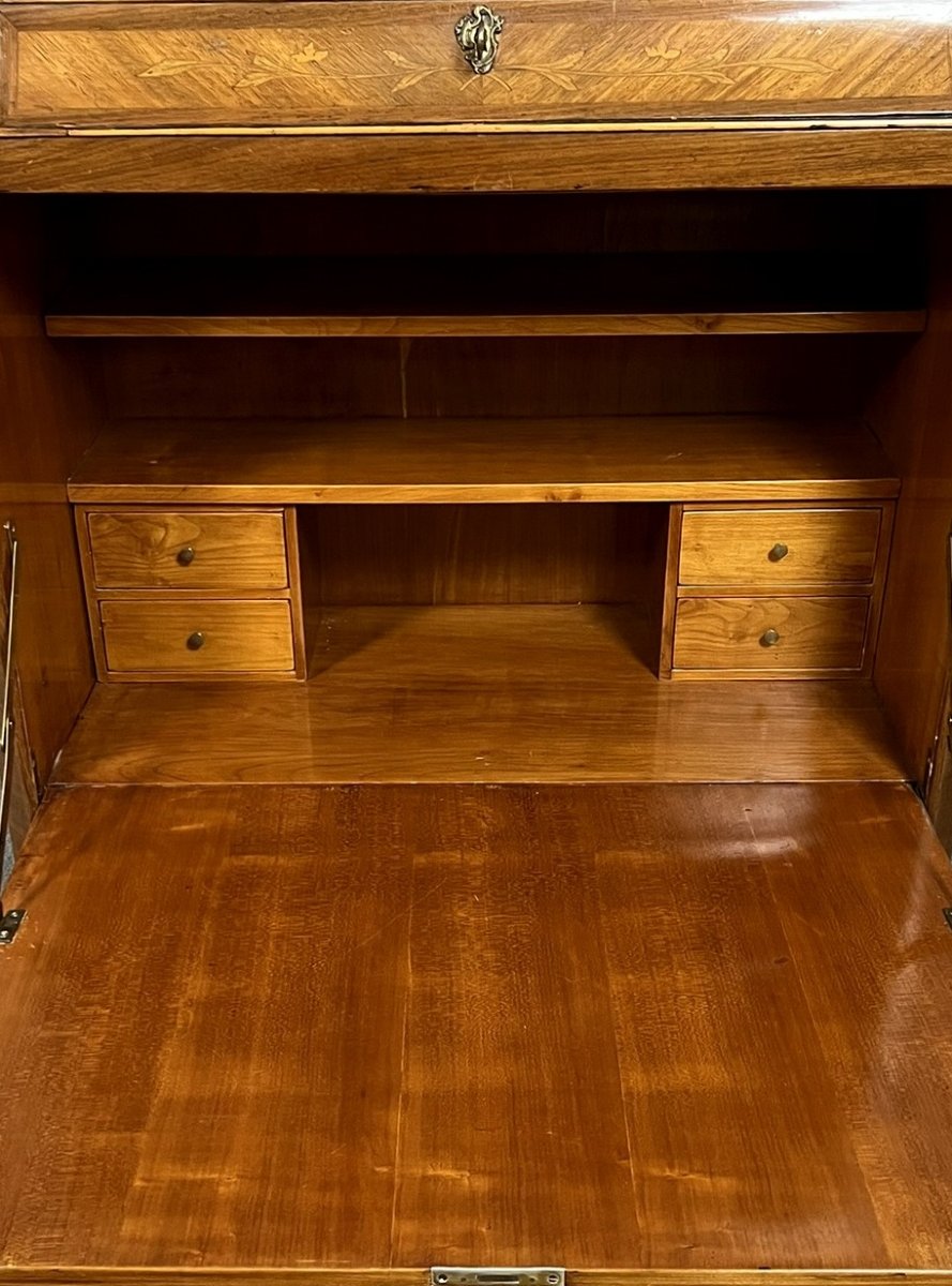 Louis XV-style Secretary Desk With A Drop-leaf Top And Marquetry -photo-4