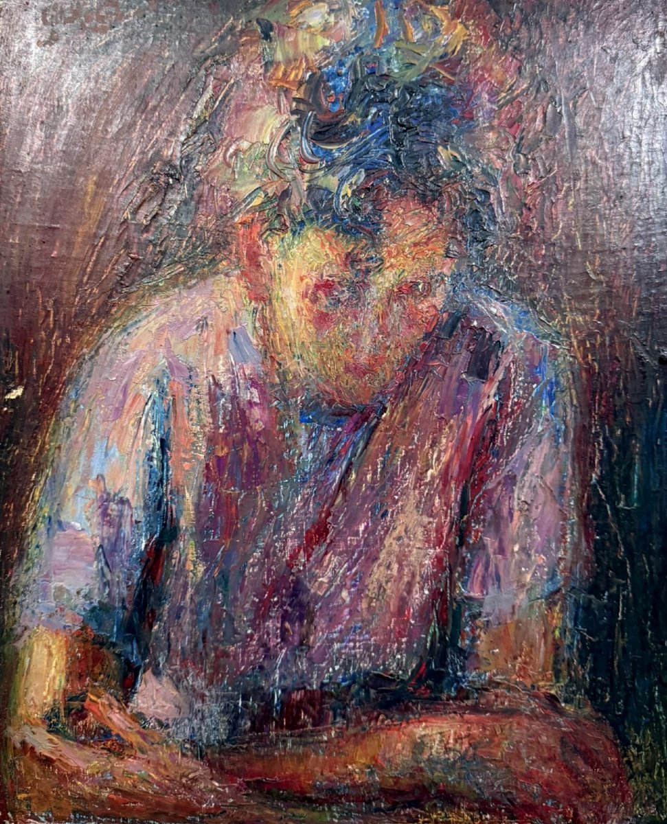 Oil On Canvas – Expressionist Portrait Of A Young Woman -photo-2