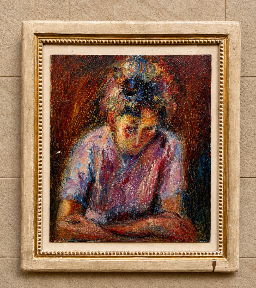 Oil On Canvas – Expressionist Portrait Of A Young Woman 