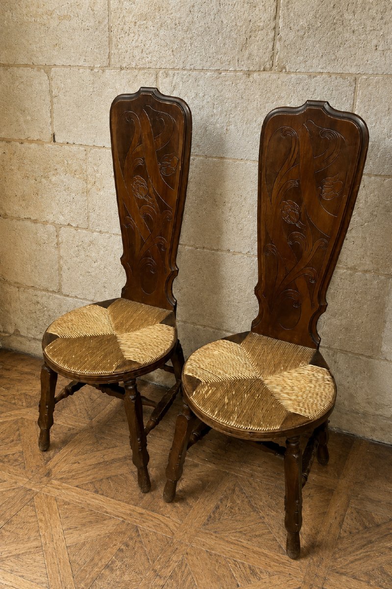 Pair Of Art Nouveau-style Chairs, Nancy School, 1900  -photo-3
