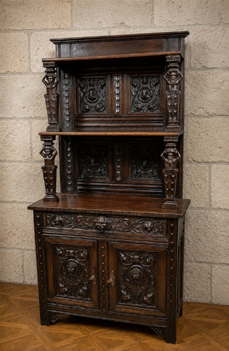 Large Two-part Renaissance-style Sideboard-photo-1