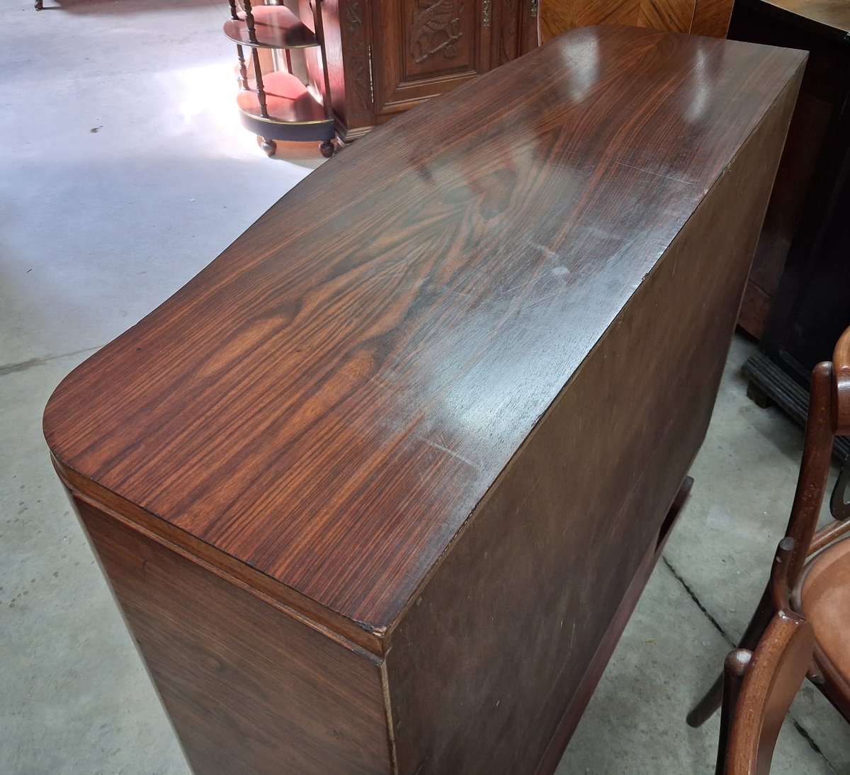 Art Deco-era Rosewood Display Cabinet-photo-3
