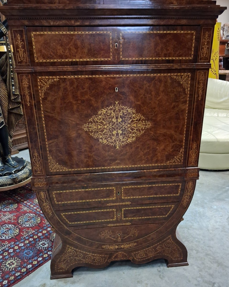 "tulipe" Secretary Desk With A Richly Inlaid Drop-down Top-photo-7