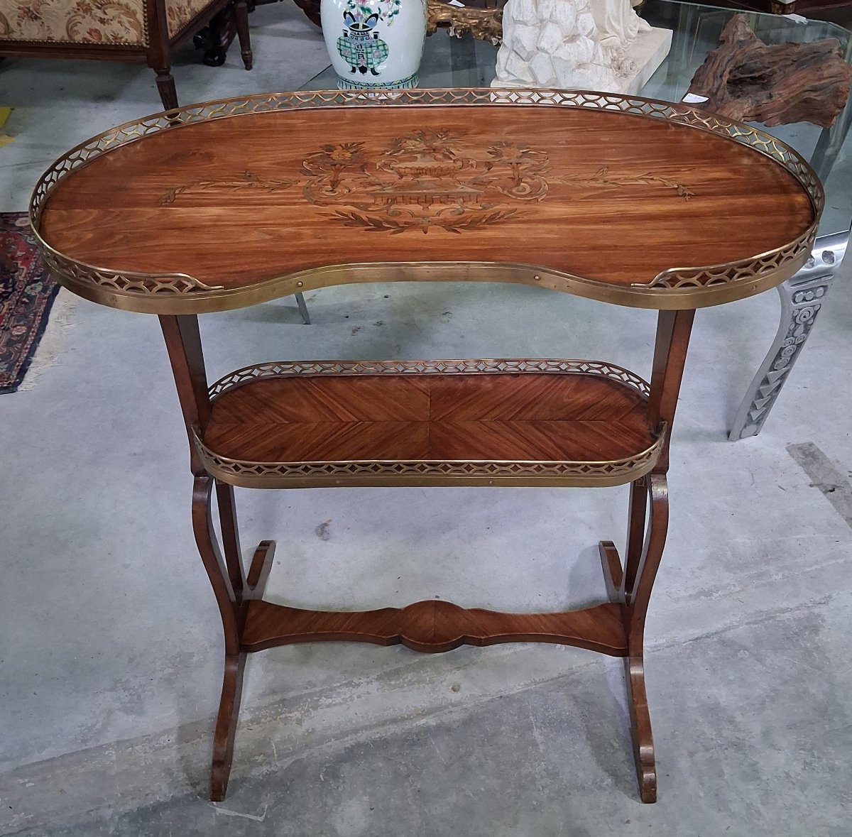 Table à thé à deux plateaux d’époque Art Nouveau-photo-2