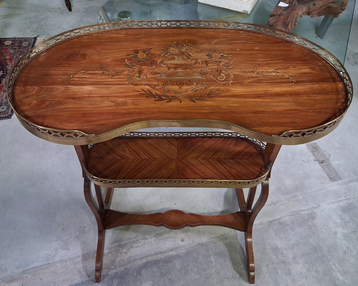 Table à thé à deux plateaux d’époque Art Nouveau-photo-3