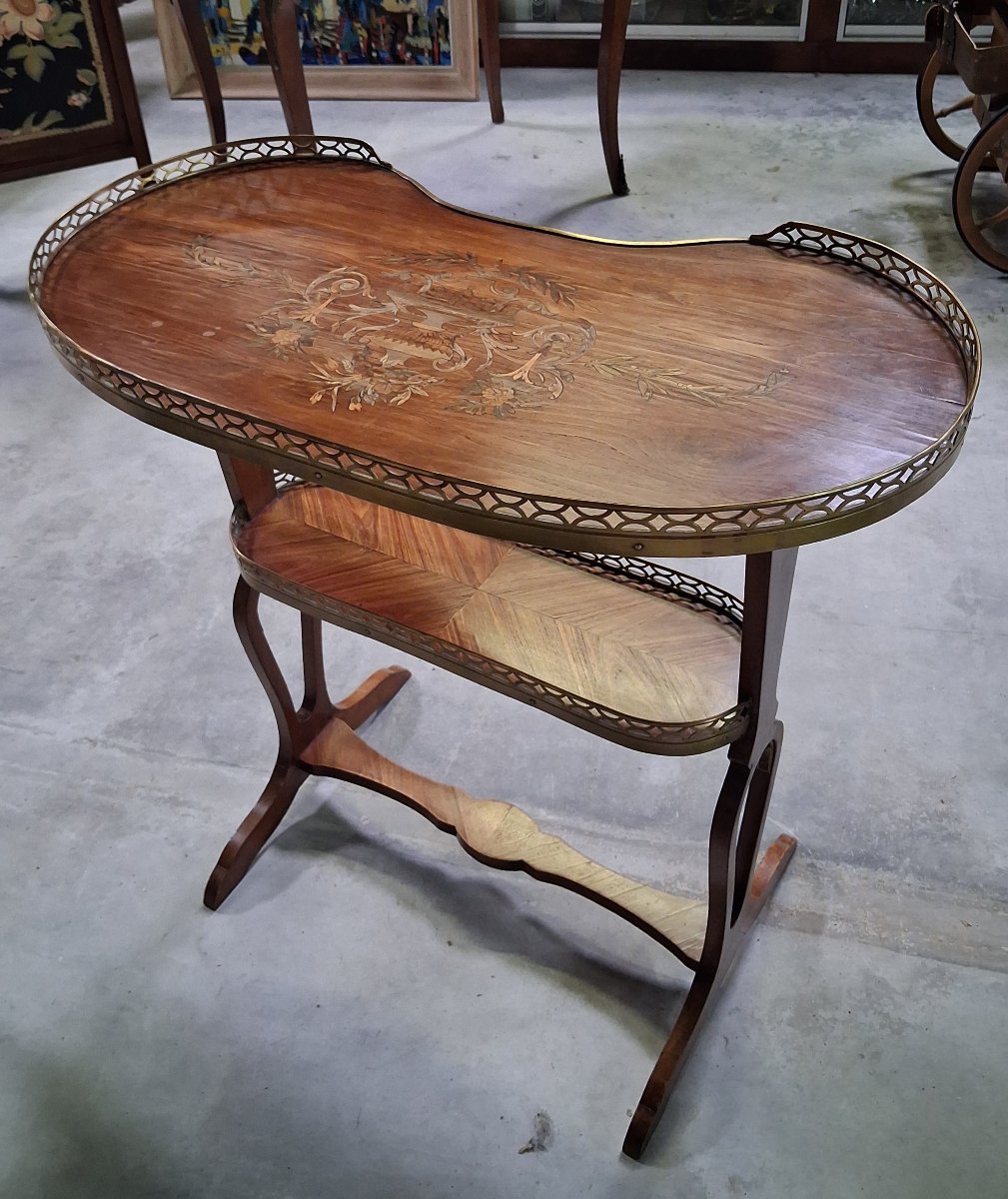 Table à thé à deux plateaux d’époque Art Nouveau-photo-3