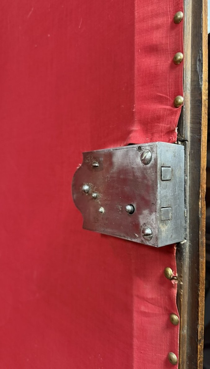 Importante armoire de mariage époque Louis XV en marquéterie et loupe-photo-2